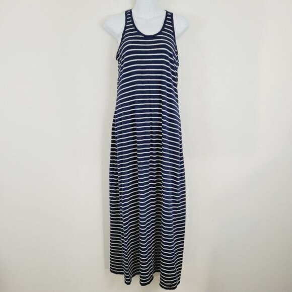 UnTuckit Cozette Navy Blue and White Stripe Tank Maxi Dress XS - Picture 2 of 6